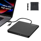 Amicool External USB-C USB 3.0 CD/DVD Drive Burner Player Laptop Ultra-Slim +/-RW Portable Writer CD/DVD Reader for Laptop Desktop PC Computer, Mac iMac MacBook, Windows 11/10/8 Linux Optical Drive