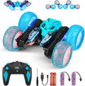 Amicool Car Remote Control Child with Upgraded Light Band and Wheel Lights, 4WD 360°Rotation 2.4GHz Car Radio Control Crawlers for Children 6-12 Years (Blue)