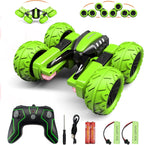 Amicool Remote Control RC Car All Terrain, 4WD 360°Rotation Stunt Car Offroad RC Vehicle with LED, 2.4GHz Car Radio Control Crawlers for Kids 6-12 Years