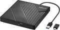 Amicool External DVD Drive External USB 3.0 USB C CD Drive for Laptop Desktop PC MacBook External DVD Burner Windows 7/8.1/10/11 Linux Mac OS CD/DVD Reader Portable +/-RW ROM Optical Drive