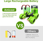 Amicool Remote Control RC Car All Terrain, 4WD 360°Rotation Stunt Car Offroad RC Vehicle with LED, 2.4GHz Car Radio Control Crawlers for Kids 6-12 Years