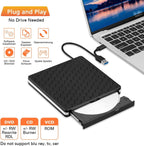 Amicool External DVD Drive, USB 3.0 Type-C CD DVD +/-RW Optical Drive USB C Burner Slim CD/DVD ROM Rewriter Writer Reader Portable for PC Laptop Desktop MacBook Mac Windows 7/8.1/10 Linux OS Apple