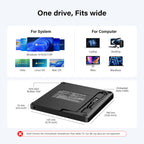Amicool External USB-C USB 3.0 CD/DVD Drive Burner Player Laptop Ultra-Slim +/-RW Portable Writer CD/DVD Reader for Laptop Desktop PC Computer, Mac iMac MacBook, Windows 11/10/8 Linux Optical Drive