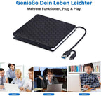 Amicool External DVD Drive, USB 3.0 Type-C CD DVD +/-RW Optical Drive USB C Burner Slim CD/DVD ROM Rewriter Writer Reader Portable for PC Laptop Desktop MacBook Mac Windows 7/8.1/10 Linux OS Apple