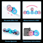 Amicool Car Remote Control Child with Upgraded Light Band and Wheel Lights, 4WD 360°Rotation 2.4GHz Car Radio Control Crawlers for Children 6-12 Years (Blue)