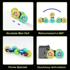 Amicool Car Remote Control Child with Upgraded Light Band and Wheel Lights, 4WD 360°Rotation 2.4GHz Car Radio Control Crawlers for Children 6-12 Years (Green)