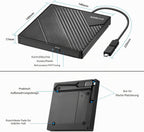 Amicool External DVD Drive External USB 3.0 USB C CD Drive for Laptop Desktop PC MacBook External DVD Burner Windows 7/8.1/10/11 Linux Mac OS CD/DVD Reader Portable +/-RW ROM Optical Drive