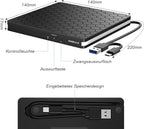 Amicool External DVD Drive, USB 3.0 Type-C CD DVD +/-RW Optical Drive USB C Burner Slim CD/DVD ROM Rewriter Writer Reader Portable for PC Laptop Desktop MacBook Mac Windows 7/8.1/10 Linux OS Apple