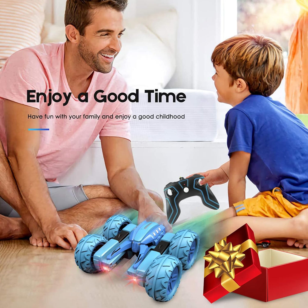 Amicool Remote Control RC Car All Terrain, 4WD 360°Rotation Stunt Car Offroad RC Vehicle with LED, 2.4GHz Car Radio Control Crawlers for Kids 6-12 Years